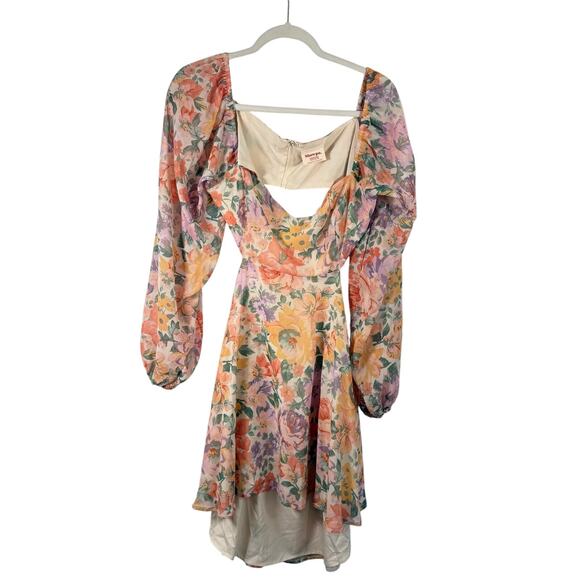 Showpo Ebonee Floral Mini Dress Cut Out Preppy Cottagecore Womens US 12 UK 16 - Picture 4 of 10